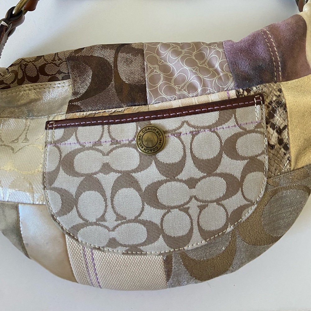 Authentic Coach patchwork shoulder bag EUC